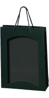 3er Papiertüte grün mit Folienfenster TU 3603