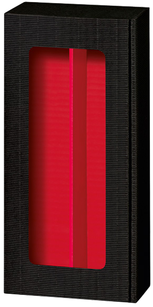 2er Präsentkarton mit Folienenster schwarz Offene Welle WK 32429