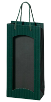 2er Papiertüte grün mit Sichtfenster TU 2605