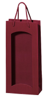 2er Papiertüte bordeaux mit Sichtfenster TU 2607