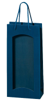 2er Papiertüte blau mit Klarsichtfenster TU 2603
