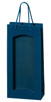 2er Papiertüte blau mit Sichtfenster TU 2603