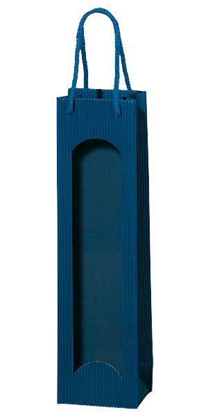 1er Papiertüte blau mit Klarsichtfenster TU 1603