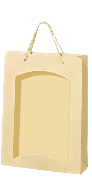 3er Papiertüte cream mit Sichtfenster TU 3614