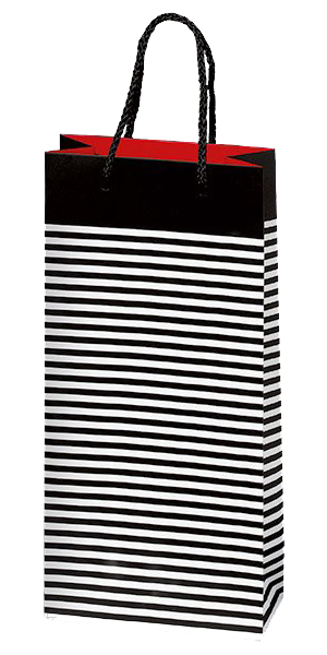 2er Papiertüte Streifen schwarz/weiß TU 2712