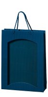 3er Papiertüte blau mit Klarsichtfenster TU 3601