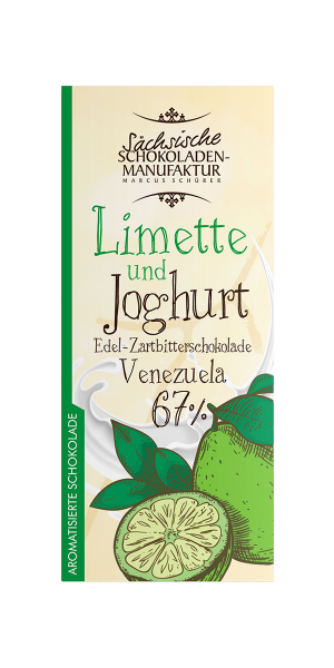 Criollo 67 % Edel-Zartbitterschokolade mit Limette & Joghurt 45 g