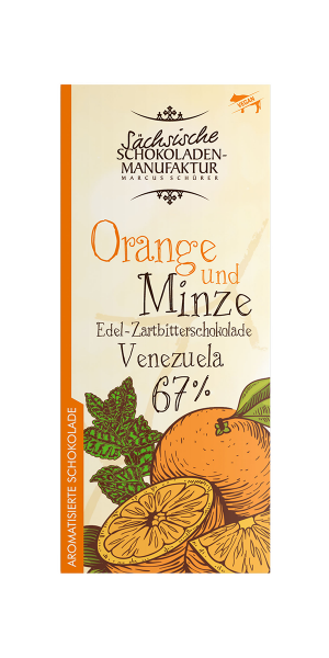 Criollo 67 % Edel-Zartbitterschokolade mit Orange & Minze 45 g